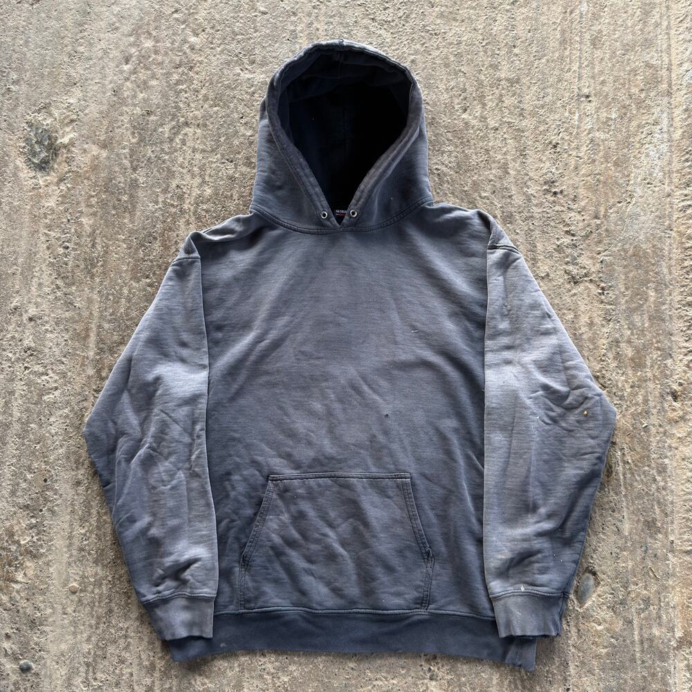 Vtg Global USA Hoodie Sweatshirt Pullover Black Mens XL Faded Streetwear 00s Y2K